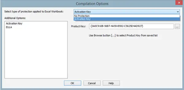 Compilation Options: Excel File Compiler