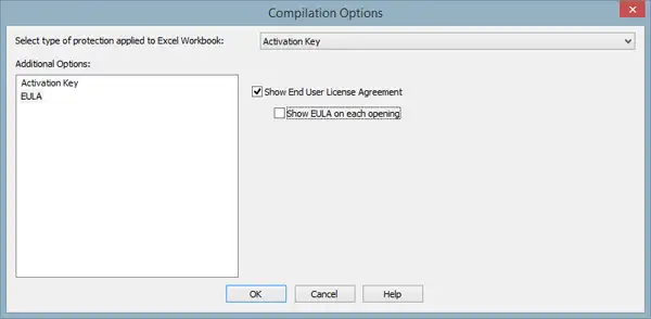 add license to excel file and compile to EXE